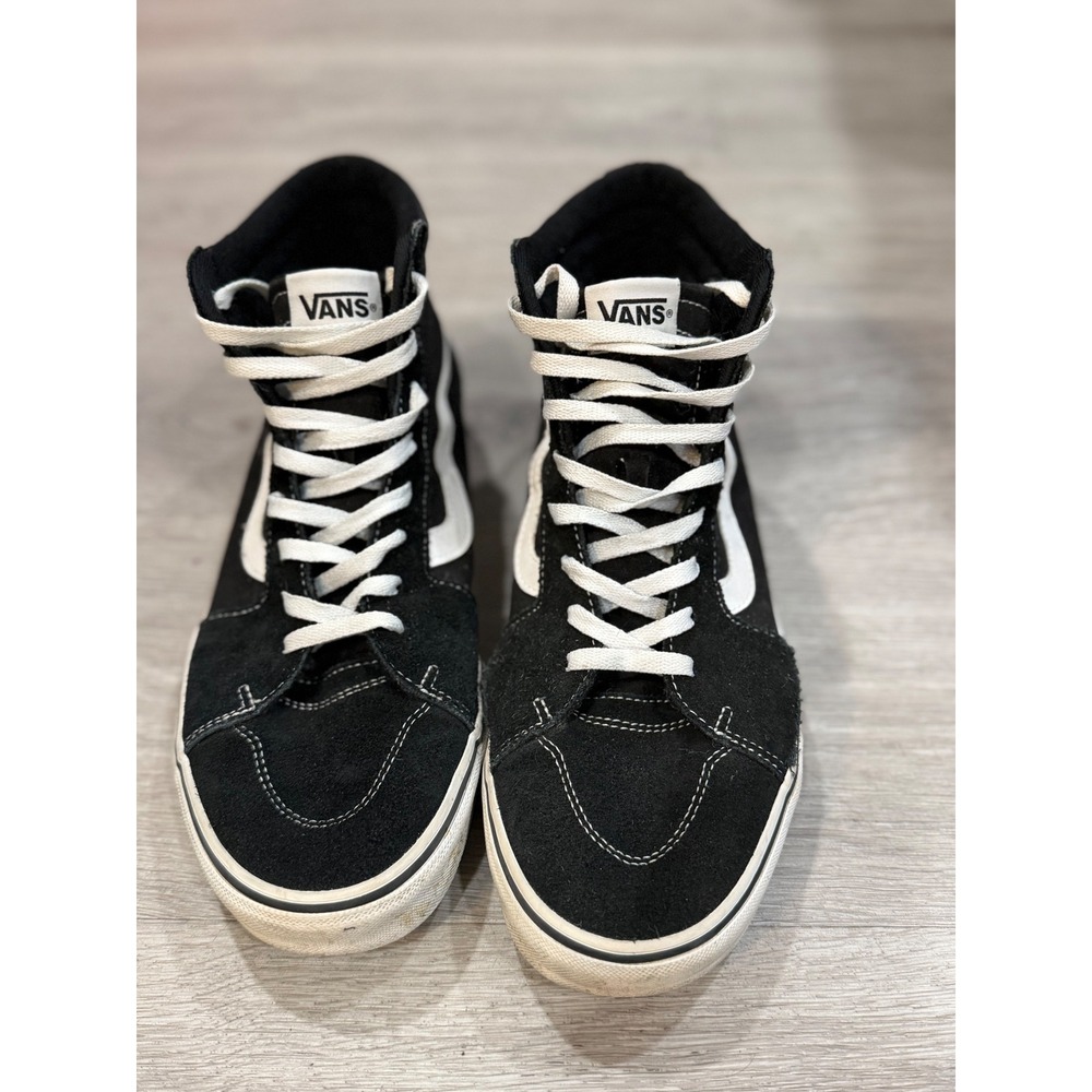 Vans Sk8-Hi Men's Size 12 Black White Suede Canvas High-Top Sneakers